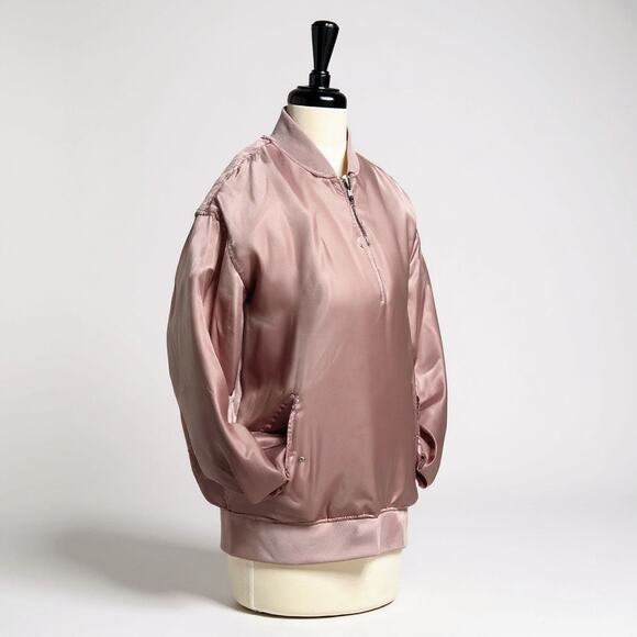 Satin Bomber Jacket (Dusty Pink) Size 10 / Medium - Picture 4 of 8